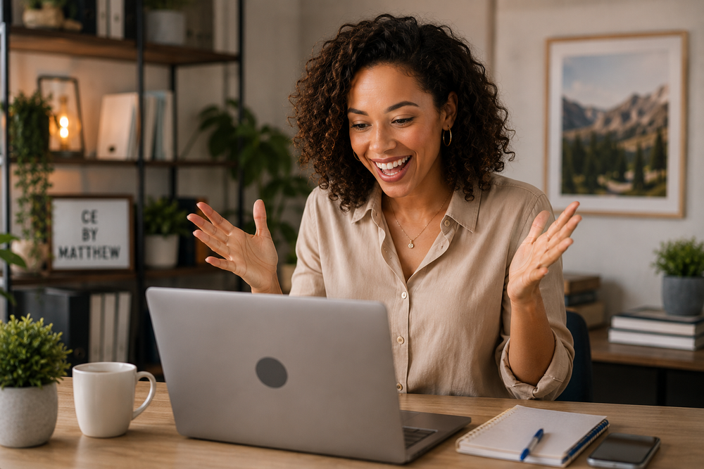 Real estate professional taking continuing education online